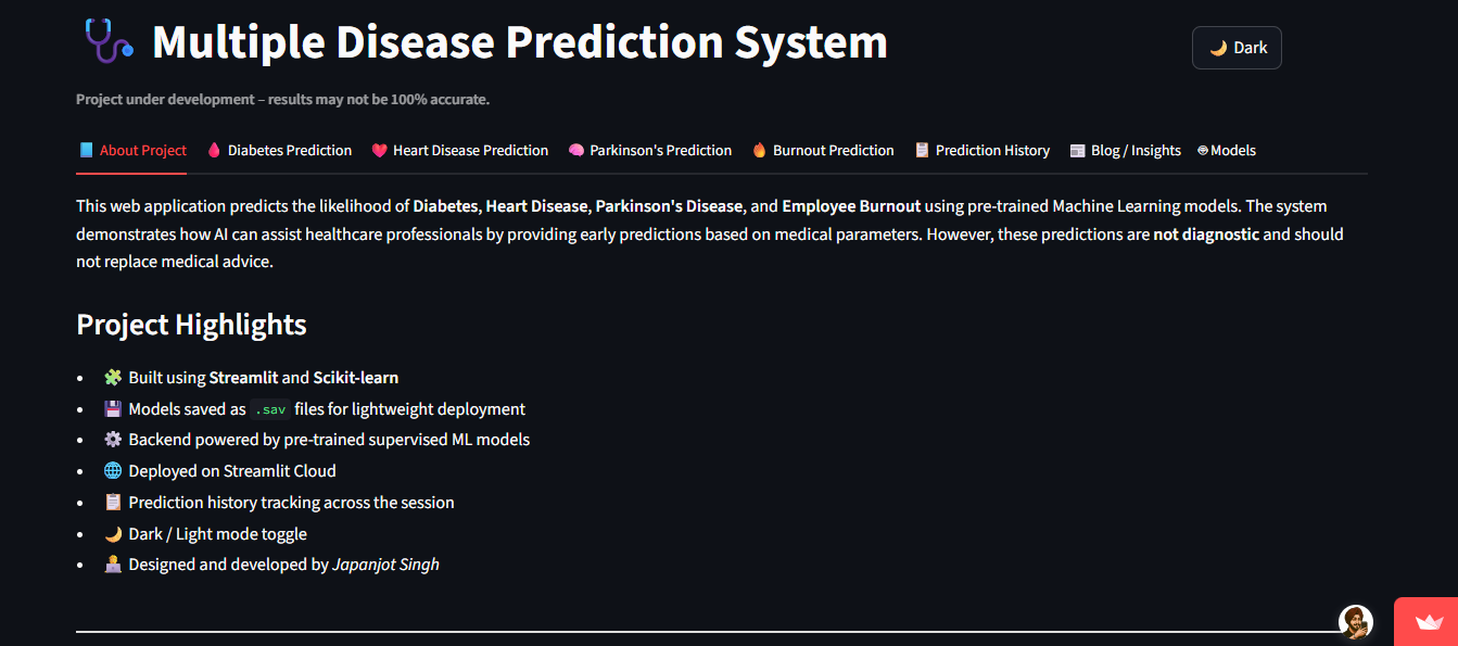 Multi-Disease Prediction System